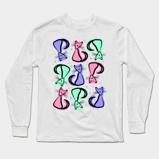 Groovy Cats (transparent) Long Sleeve T-Shirt